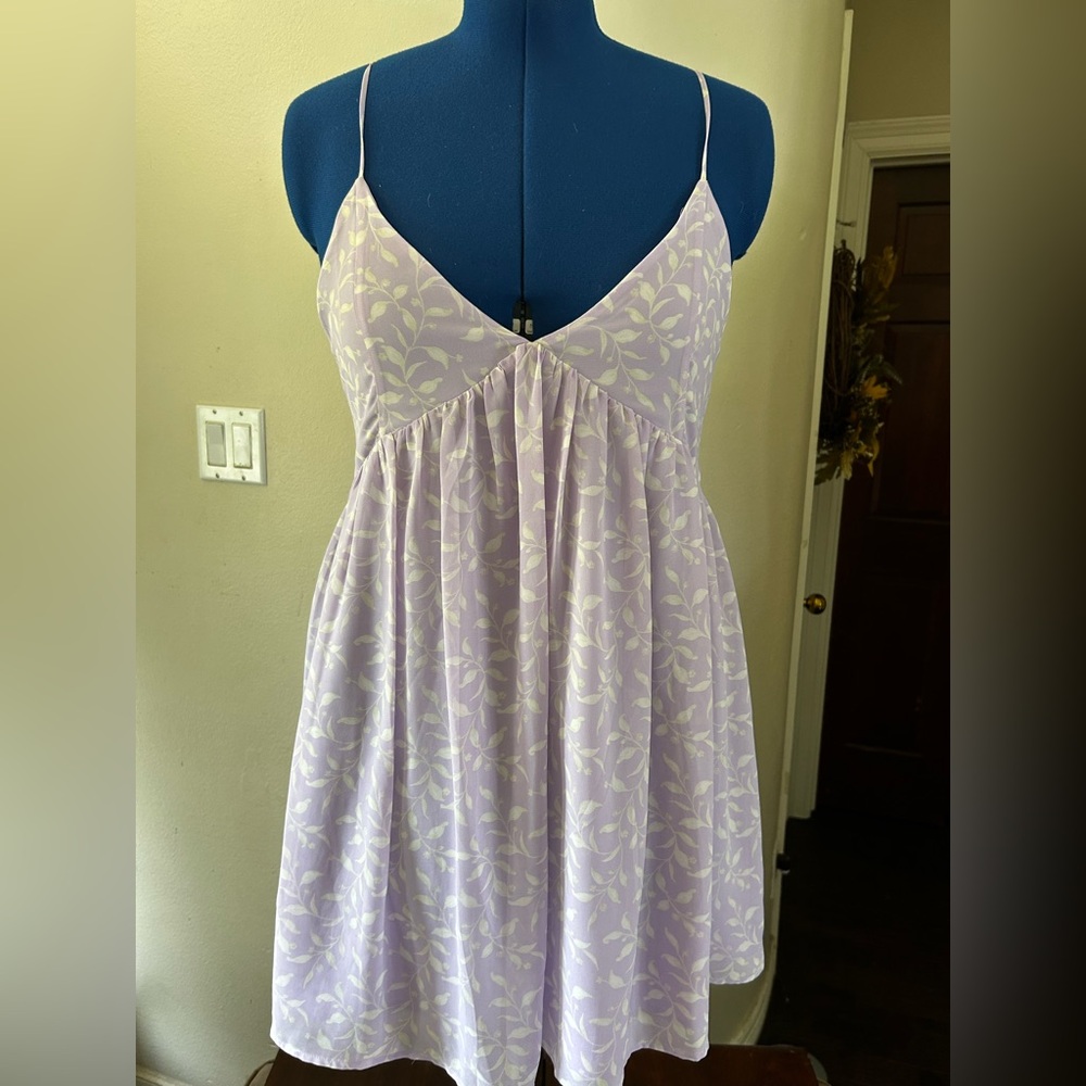 Flowy Lavender Floral Summer Dress